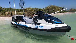 Relaxing on a paradise island with my 2021 Sea-Doo Fish Pro