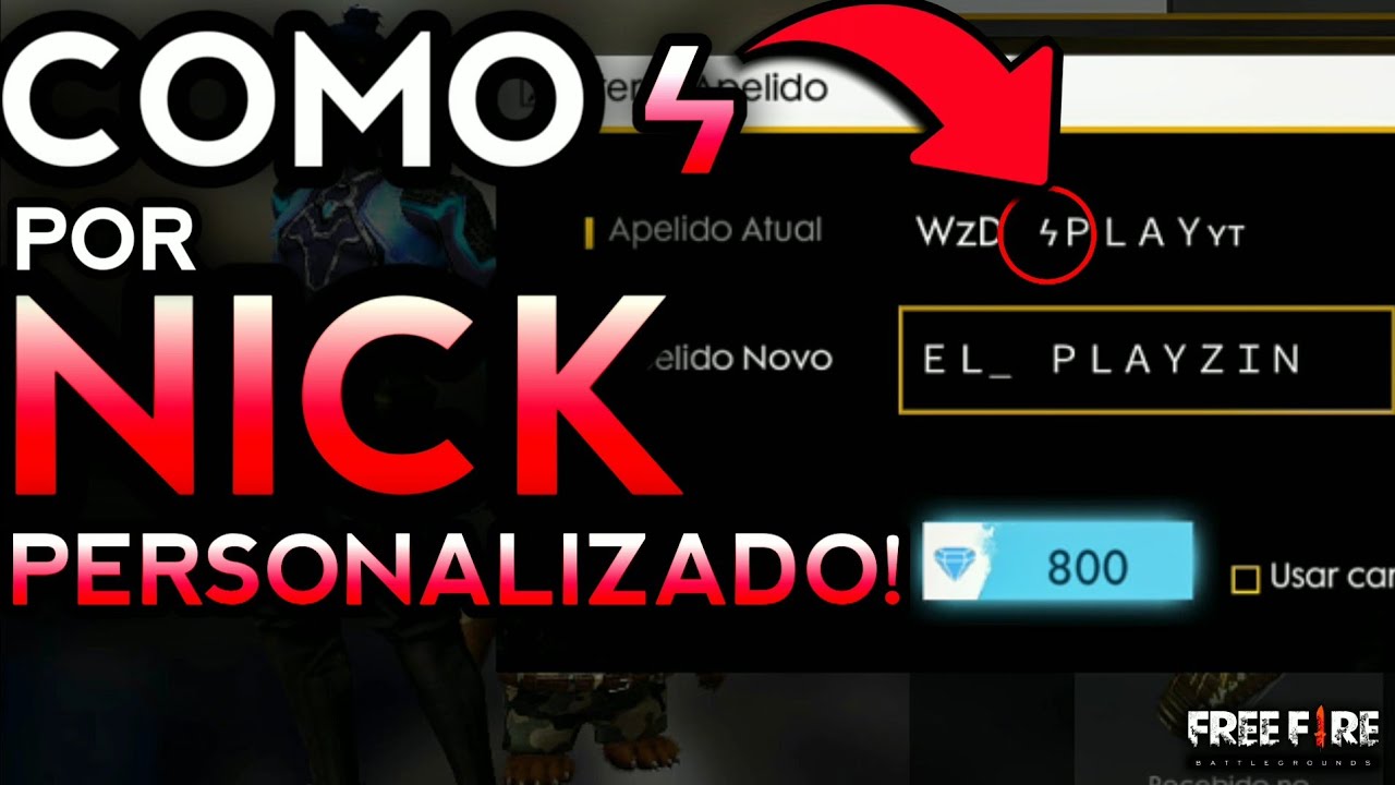 COMO CRIAR SEU NICK PERSONALIZADO NO FREE FIRE!! RAIOZINHO! 