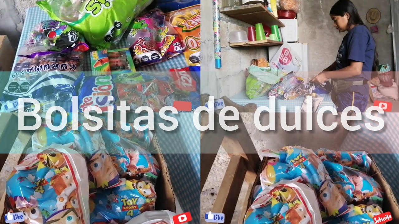 Haciendo bolsitas de dulces