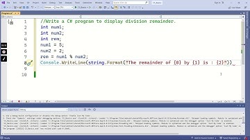 Video 9: Write a C# program to display the division remainder