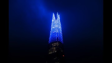 The Shard shines blue to say thank you to NHS staff and key workers
