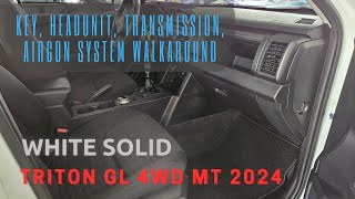 2024 Mitsubishi Triton GL 4WD MT (White Solid) | KEY, HEADUNIT, TRANSMISSION, AIRCON SYSTEM