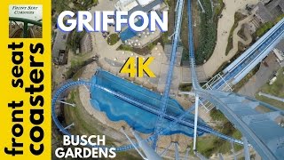 Griffon POV 4K Front Seat On-Ride 2017 Busch Gardens Williamsburg B\&M Dive Roller Coaster