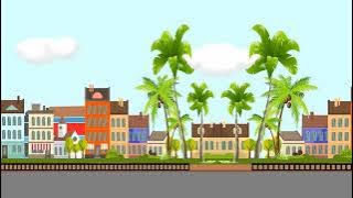 No Copyright Royalty Free Animated City Path Road Street Side Scrolling Moving Background Animation