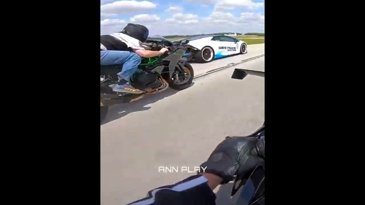 Power Of Kawasaki Ninja H2r H2 Vs 1200HP Lambo Shorts Kawasakininjah2r