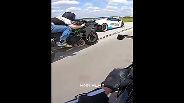Power Of Kawasaki Ninja H2r Ninja H2 Vs Ninja H2r Vs 1200HP Lambo Shorts H2r Kawasakininjah2r 