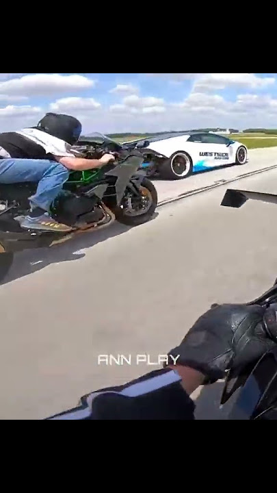 Power Of Kawasaki Ninja H2r | Ninja H2 Vs Ninja H2r Vs 1200HP Lambo | #shorts #h2r #kawasakininjah2r