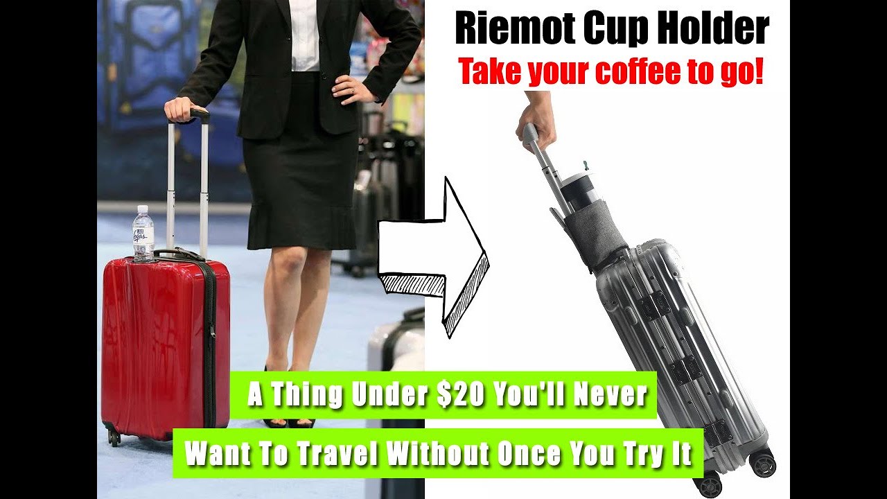 riemot Luggage Travel Cup Holder: $16 Hands-Free Tool for