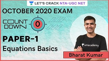 Equations Basics | Maths | Target NTA-UGC NET Paper-1 for 2020/2021 | Bharat Kumar