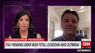 Former PM Matteo Renzi on CNN discussing the soaring coronavirus death rate and lockdown in Italy.