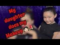 My daughter does my makeup 👧🏻💄