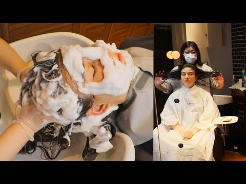 I tried Foamy SCALP Cleaning and Facial at the same time in Japan (soft spoken)