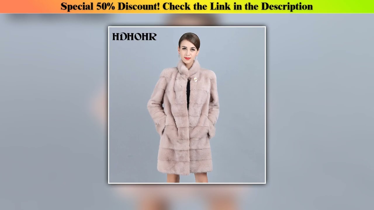 Editor’s Choice HDHOHR 2025 New Natural Mink Fur Coats Of Women Good Quality Pink Genuine Fur Parka