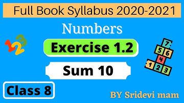 TN class 8 maths chapter 1 Numbers exercise 1.2 sum 10 8th std full book new syllabus 8th tamil