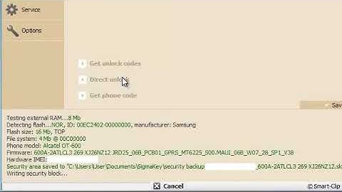 Video tutorial for the unlock operation of Alcatel OT-600 phone model Sigma Key Support
