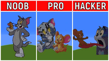 NOOB VS PRO VS HACKER Minecraft Pixel art - TOM AND JERRY