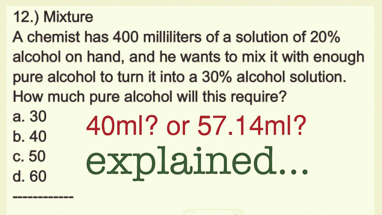 how to solve mixture ratio problems