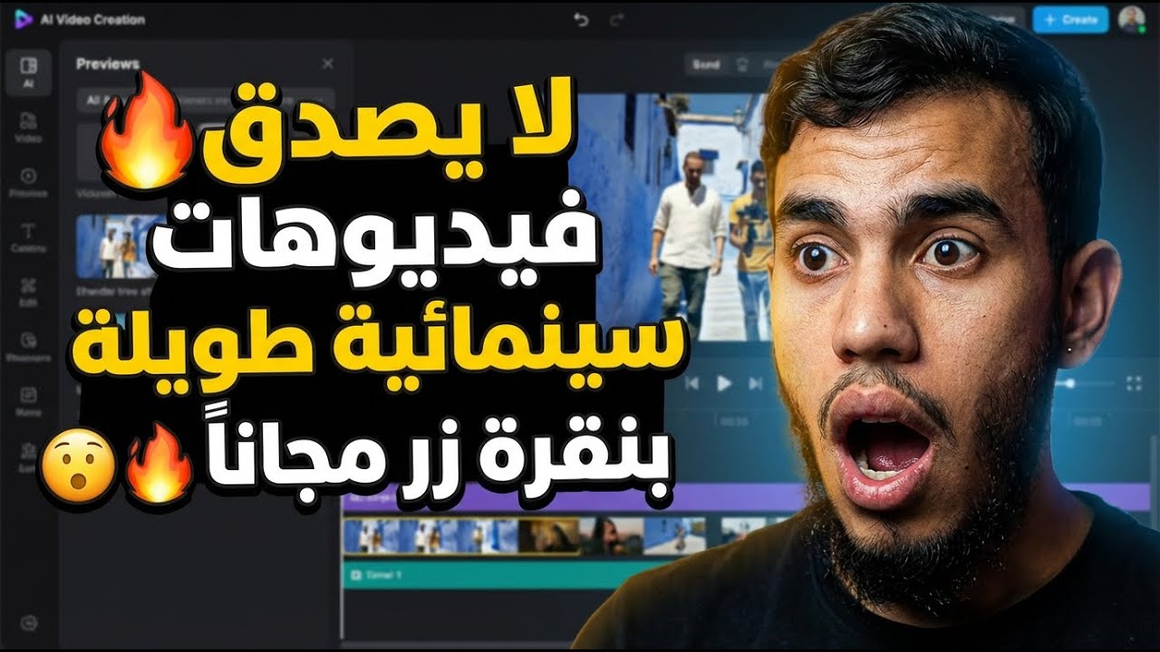 موقع انشاء فيديوهات طويلة بالذكاء الاصطناعي فيلم سينيمائي بنقرة زر حرفيا ومجانا 😍🔥