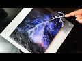 Turning Acrylic Paint Into LIGHTNING! Mind Blowing Pouring Technique