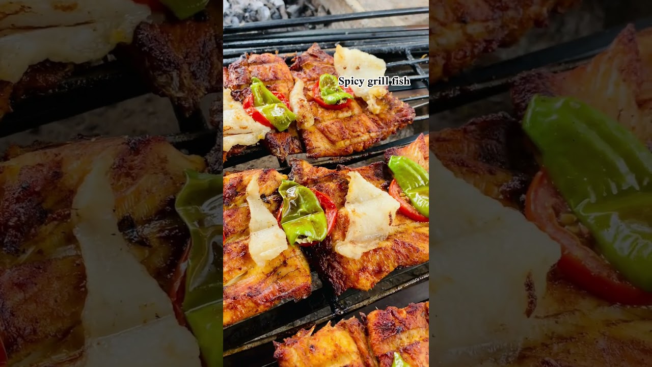 Spicy grill fish / lamb fat + chilli + tomato 🍅  