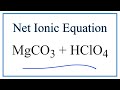 Net Ionic Equations and Spectator Ions