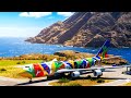 INSANE!! Boeing 747 Full Color Livery Takeoff at Extreme Island Airport – Almost Runs Out of Runway!