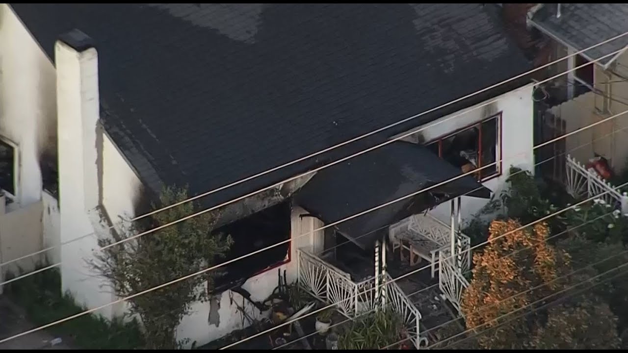 FATAL FIRE: Raw helicopter video -- 86-Year-Old Woman Dies In San Mateo House Fire - YouTube