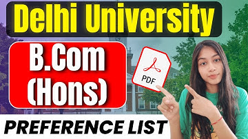 🤩🤩 DU official Preference List for BCOM (Honours)  🔥