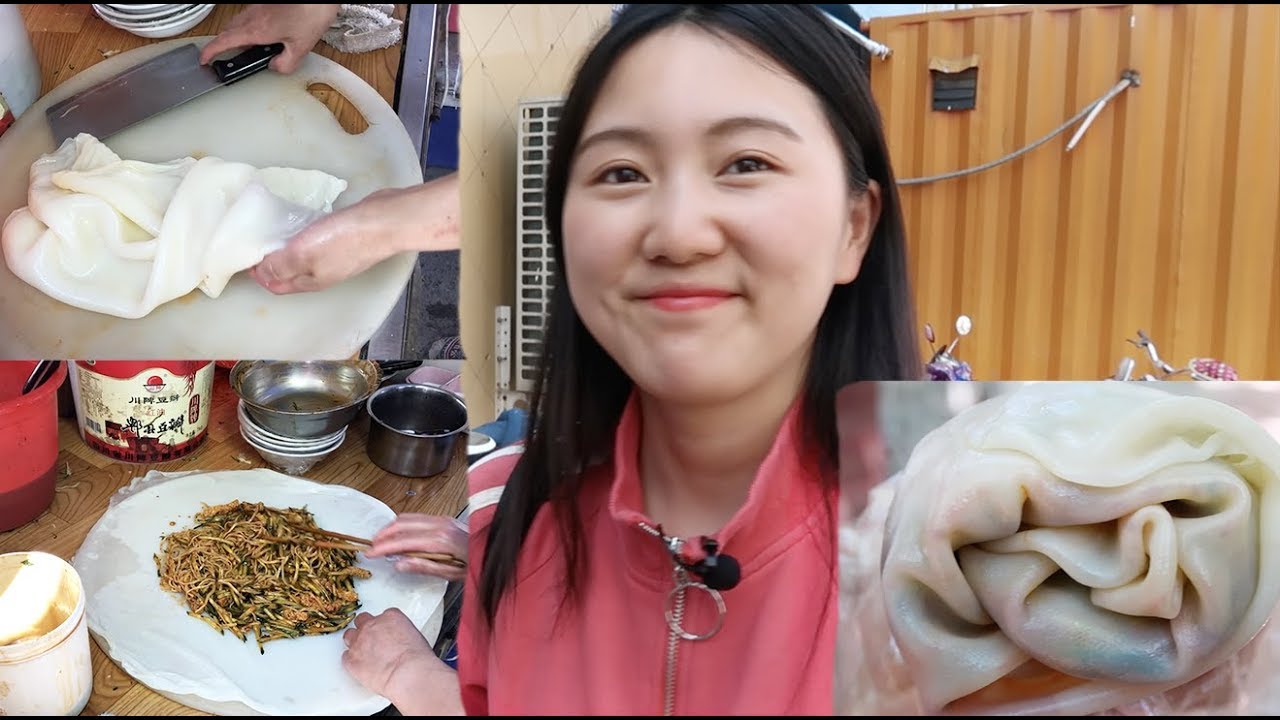 凉皮也能裹着吃？河南大姐用30厘米凉皮，裹半斤菜！吃一个饱一天