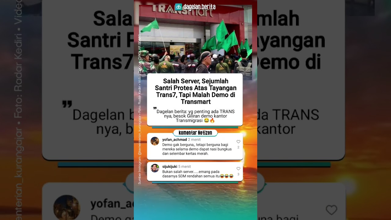 Salah Server, Sejumlah Santri Protes Atas Tayangan Trans7, Tapi Malah Demo di Transmart 
