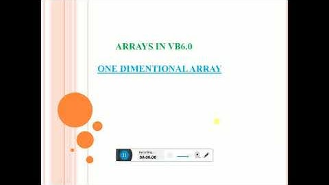 One Dimensional Array in VB 6 0