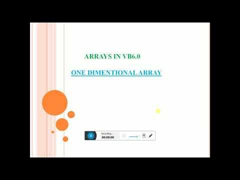 One Dimensional Array in VB 6 0 - YouTube