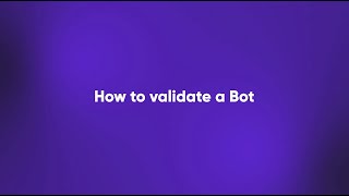 Plentify Installer App: How to validate a Bot