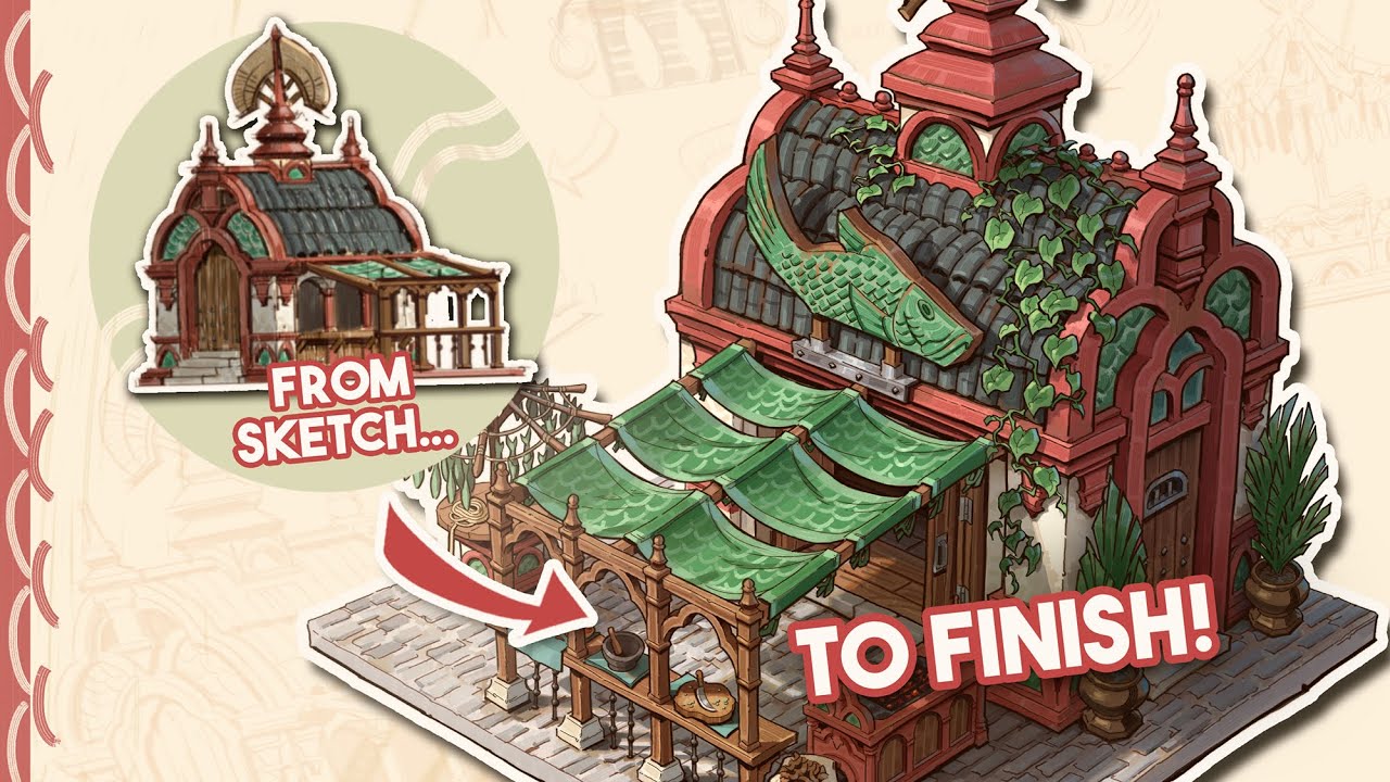 Creating A Unique STYLIZED ARCHITECTURE DESIGN! Narrated Timelapse