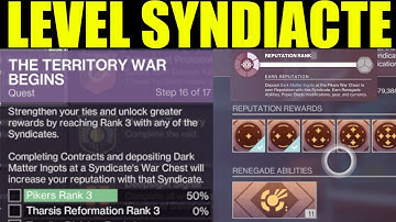 Destiny 2 - fastest way to level up syndicates | the territory war begins (syndicate level 3)