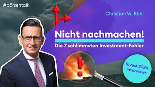 Die 7 InvestmentSünden und wie du dich davor schützt mit C.W. Röhl | Börse Stuttgart | Invest 2024