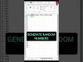 Generate Random Numbers in Excel RANDBETWEEN #shorts