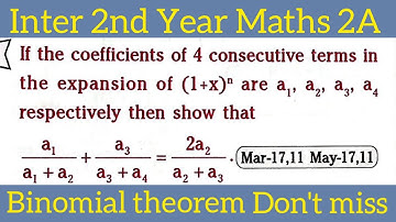 Problem on Binomial theorem||Inter 2nd Year Maths 2A in telugu@maths naresh eclass