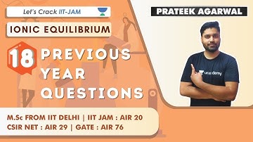 Previous Year Questions | Ionic Equilibrium | Target IIT-JAM 2021 | Prateek Agarwal