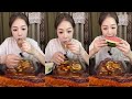 [KWAI ASMR] MUKBANG EATING RAW SHRIMP|  Spicy cold noodles, shrimp dumplings MUKBANG