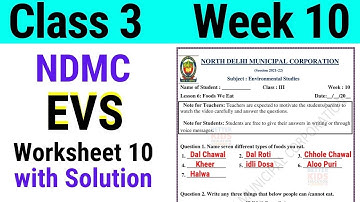 NDMC Class 3 EVS Week 10 Worksheet 10 (4/8/21) || worksheet 10 Class 3rd evs week 10 solution