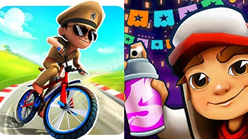 Little Singham Cycle Race VS Subway Surfers Game 2025 Gameplay Android, ios