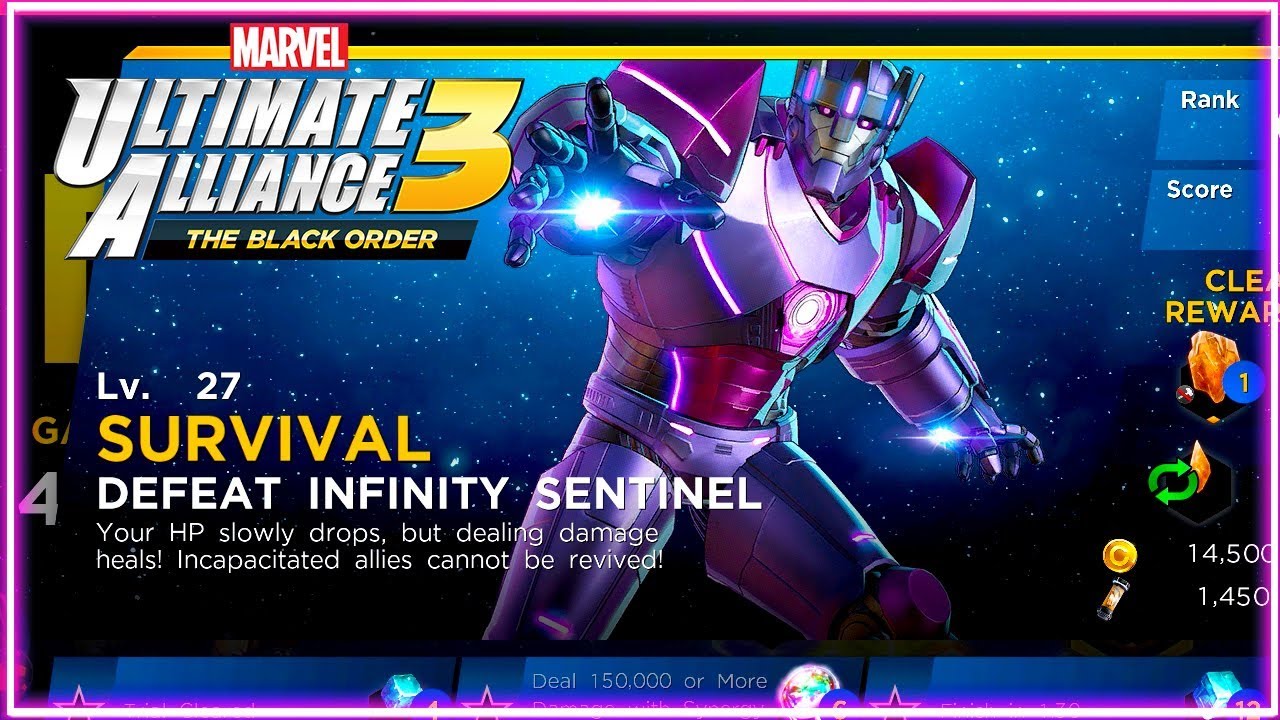 Survival Defeat Infinity Sentinel 3 Stars Ultimate Alliance 3