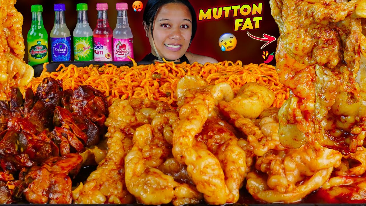 TOO FATTY, TOO SPICY! Mutton Fat, Chicken Gizzard & Super Spicy Noodles Mukbang 🌶💥 | Mukbang Pari