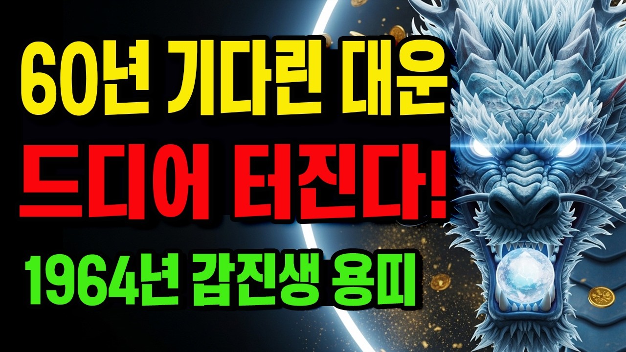 [64년 갑진생 용띠 대운] 🐉60년 만에 용이 승천합니다. '이 띠' 를 만나면 무조건 잡으세요, 당신을 돈방석에 앉혀 줄 귀인 입니다! #띠별운세 #재물운 #2026년운세
