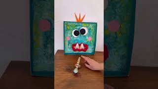 DIY Katapult-Spiel selbst bauen 🎯 Monster aus Müll basteln | Upcycling für Kinder
