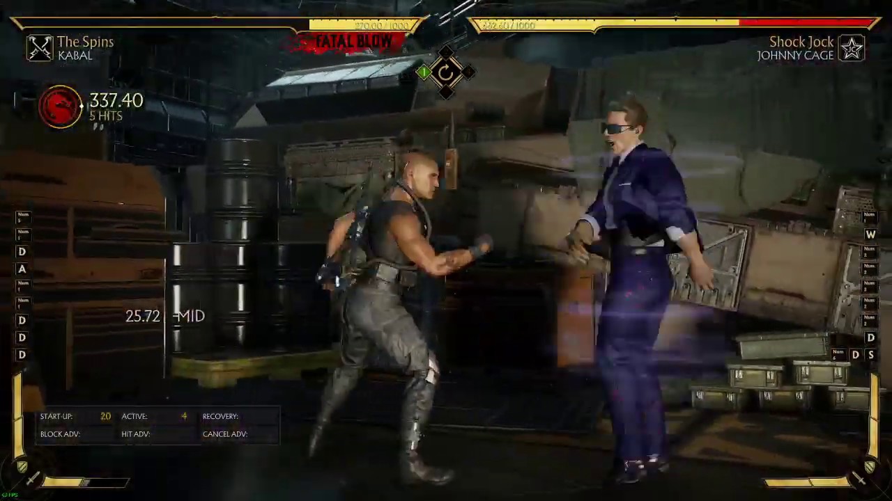 MK11 Kabal (The Spins) Max Dmg Punish Kombo 56% 2 bars