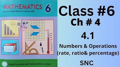 Class 6th, Ch no 4, Ex no 4.1(Complete ),Numbers &Operations(Rate, Ratio & percentage), SNC, PTB.