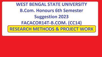 wbsu bcom honours 6th semester  cc14 suggestion 2023 FACACOR14T