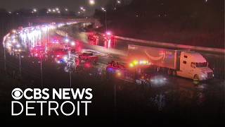 Semi truck crash shuts down parts of I-696 in Oakland County